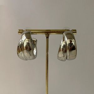 Brand new double 18k gold plated hoops.